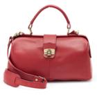 Amerileather Hillary Leather Ostrich Shoulder Bag, Women's, Red