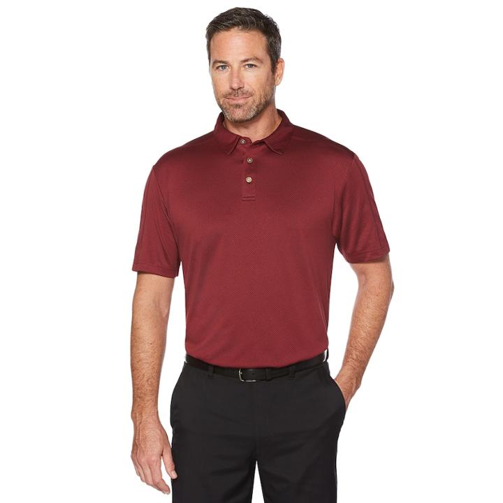 Men's Grand Slam Regular-fit Motionflow Performance Golf Polo, Size: Small, Red Overfl