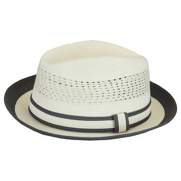 Men's Country Gentleman Noah Pork Pie Sun Hat, Size: Small, White