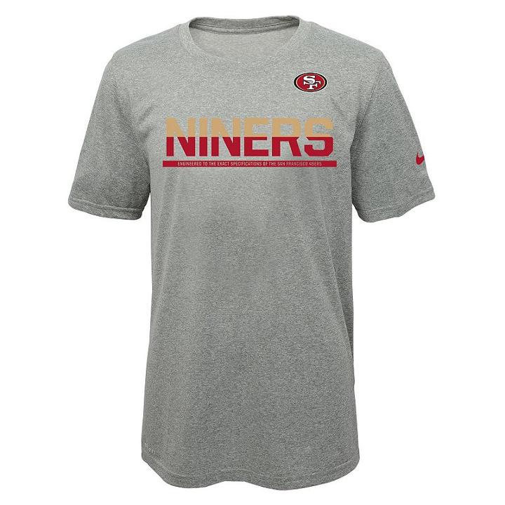 Boys 8-20 Nike San Francisco 49ers Practice Dri-fit Tee, Boy's, Size: S(8), Dark Grey