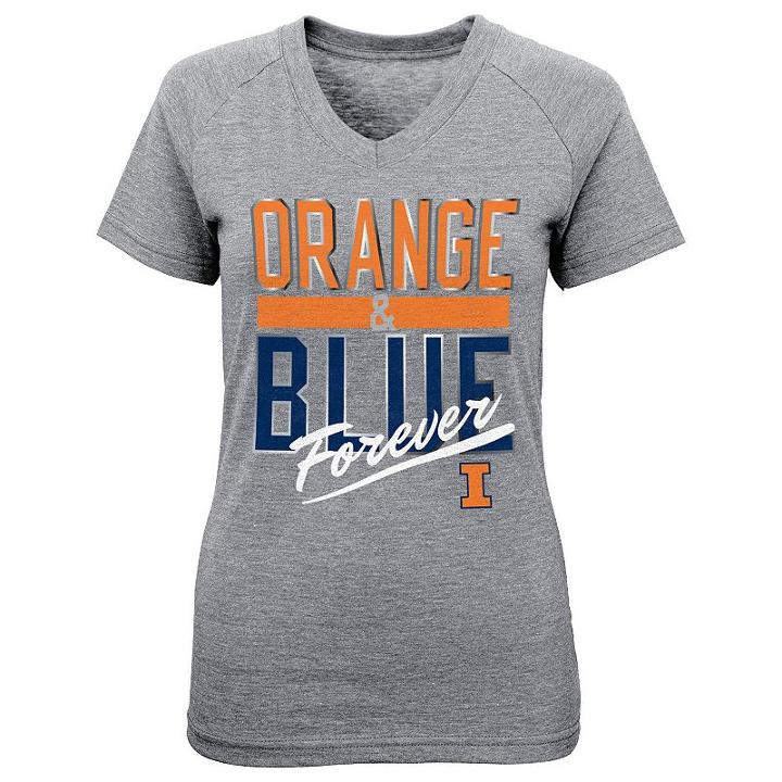 Girls 4-6x Illinois Fighting Illini Palladium Tee, Girl's, Size: M(5/6), Med Grey