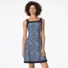 Women's Chaps Fit & Flare Dress, Size: Large, Blue (navy)