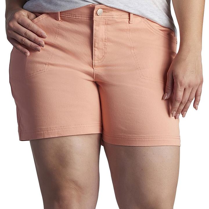 Plus Size Lee Matteo Pork Chop Pocket Shorts, Women's, Size: 16 - Regular, Lt Orange