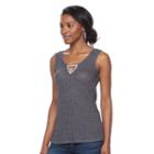 Women's Juicy Couture Glitter Textured Tank, Size: Xs, Grey (charcoal)