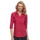 Women's Croft & Barrow&reg; Knit-to-fit Shirt, Size: Xl, Dark Pink