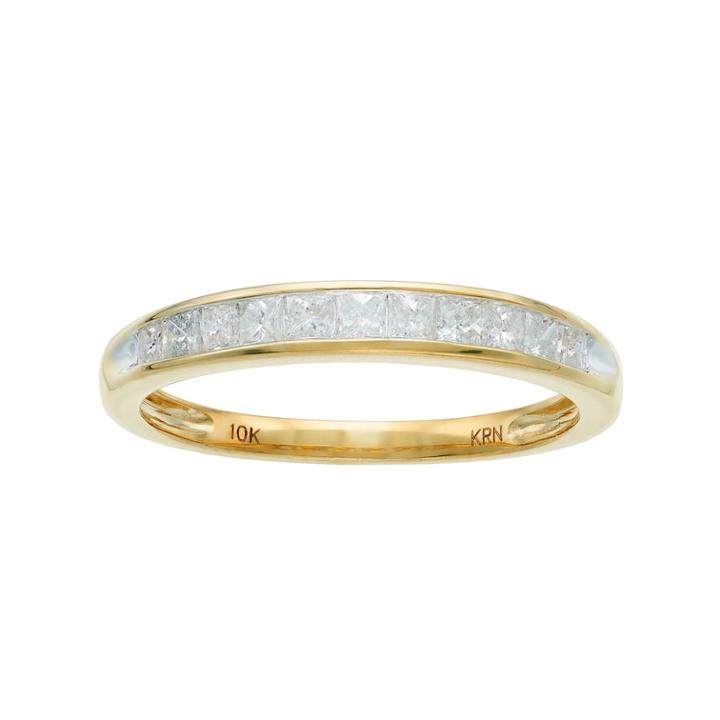 10k Gold 1/2 Carat T.w. Diamond Anniversary Ring, Women's, Size: 6, White