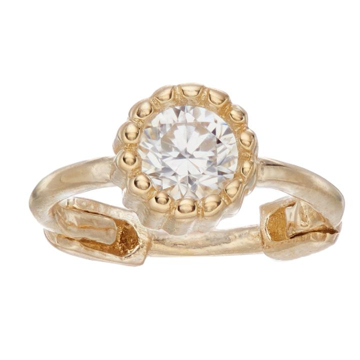 14k Gold Cubic Zirconia Cartilage Hoop Earring, Women's, White