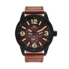 Territory Men's Leather Watch - Kh-tw-29572-brn-blk, Size: Xl, Brown
