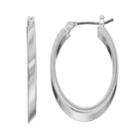 Dana Buchman Polished Oval Hoop Earrings, Women's, Silver
