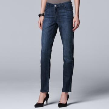 Women's Simply Vera Vera Wang Straight-leg Jeans, Size: 16, Blue (navy)