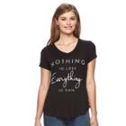 Women's Apt. 9&reg; V-neck Graphic Tee, Size: Small, Oxford