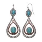 Mudd&reg; Two Tone Simulated Turquoise Nickel Free Teardrop Earrings, Women's, Turq/aqua