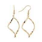 14k Gold Plated Twist Drop Earrings, Women's, Yellow