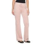 Women's Juicy Couture Solid Bootcut Velour Pants, Size: Large, Brt Pink
