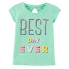 Girls 4-8 Carter's Glitter Graphic Bow Back Tee, Size: 4-5, Green Print