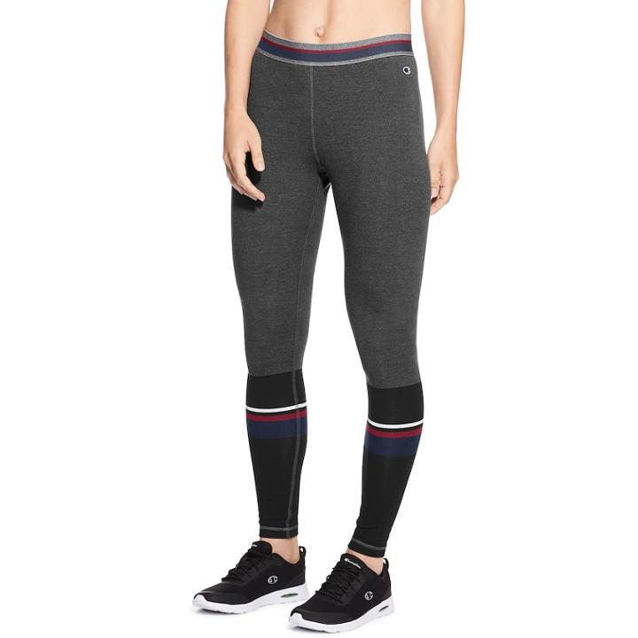 Women's Champion Authentic Color Block Leggings, Size: Xl, Dark Grey