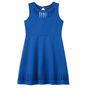 Girls Plus Size Lilt Laser Cut Skater Dress, Size: 18 1/2, Blue Other