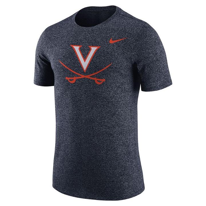 Men's Nike Virginia Cavaliers Marled Tee, Size: Small, Blue (navy)