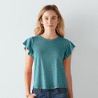 Women's Sonoma Goods For Life&trade; Flutter Tee, Size: Large, Green