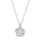 Illuminaire Cubic Zirconia Love Knot Pendant Necklace, Women's, Size: 18, White