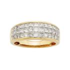 14k Gold Igl Certified 1 1/2 Carat T.w. Diamond Multirow Wedding Ring, Women's, Size: 9.50, Yellow