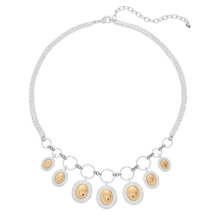 Napier Oval Halo Bib Necklace, Women's, Multicolor