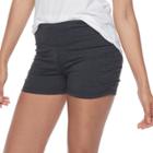 Junior's So&reg; Gray Ruched Yoga Shortie, Teens, Size: Xs, Dark Grey