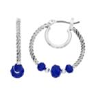 Napier Beaded Double Hoop Earrings, Women's, Blue