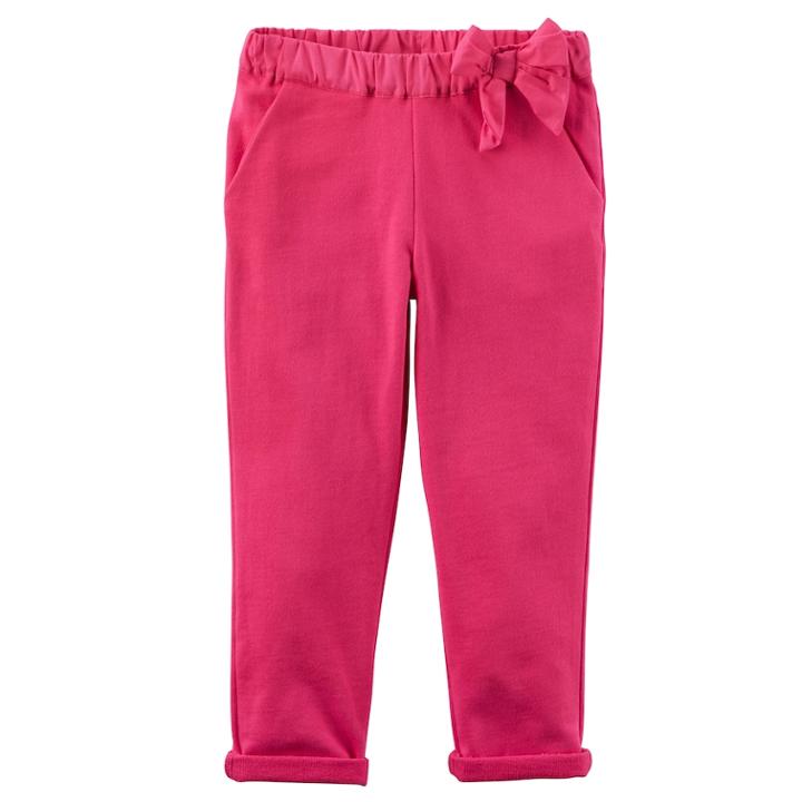 Baby Girl Carter's Bow French Terry Pants, Size: 24 Months, Pink