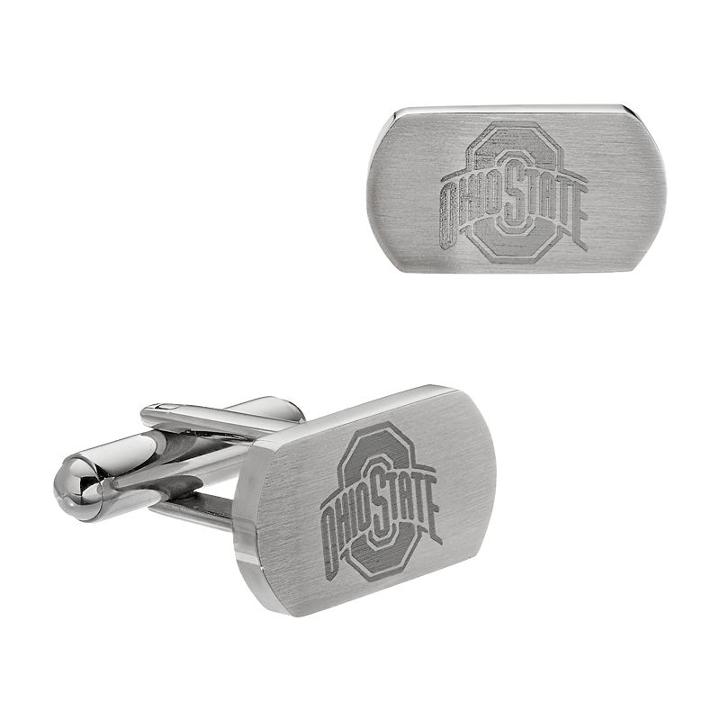 Fiora Stainless Steel Ohio State Buckeyes Cuff Links, Men's, Grey