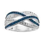 Silver Luxuries Crystal Woven Ring, Women's, Size: 9, Grey