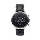 Akribos Xxiv Men's Enterprise Leather Watch, Black