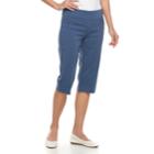 Women's Croft & Barrow&reg; Polished Pull-on Skimmer Capris, Size: 8, Med Blue