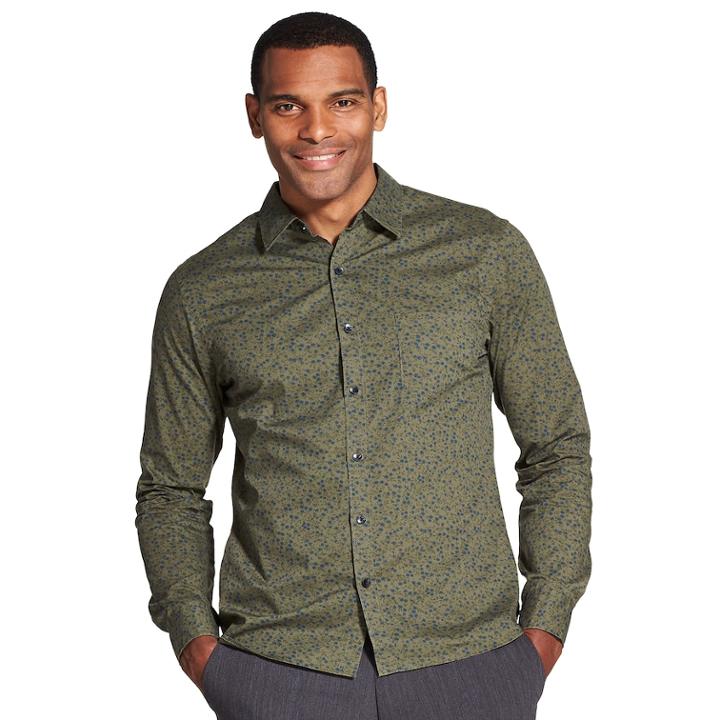 Men's Van Heusen Never Tuck Slim-fit Button-down Shirt, Size: Small, Green