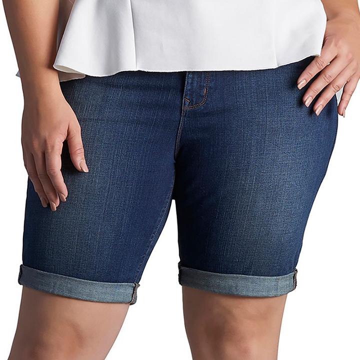 Plus Size Lee Gunnison Bermuda Jean Shorts, Women's, Size: 20 - Regular, Blue
