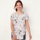 Women's Lc Lauren Conrad Print Tie-back Tee, Size: Small, White