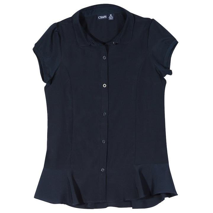 Girls 4-16 Chaps School Uniform Cami & Blouse Set, Size: 5, Blue (navy)
