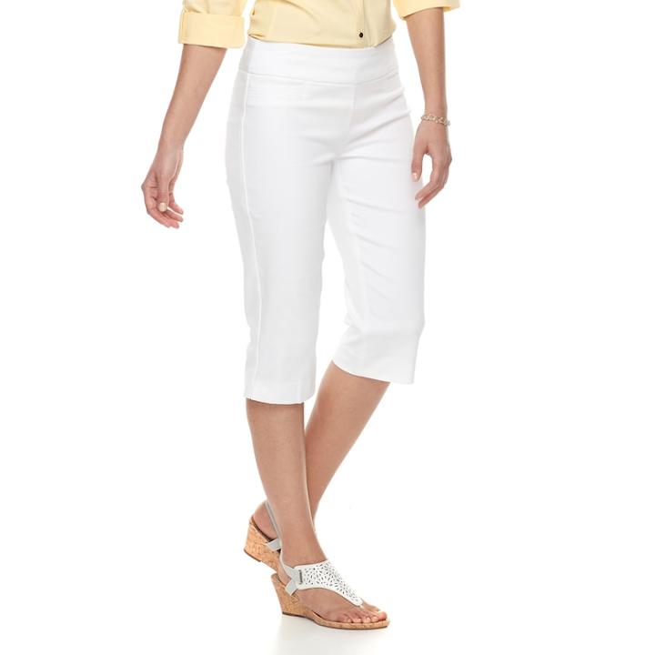 Women's Croft & Barrow&reg; Polished Pull-on Skimmer Capris, Size: 18, White