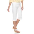 Women's Croft & Barrow&reg; Polished Pull-on Skimmer Capris, Size: 18, White