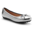 So&reg; Leann Girls' Ballet Flats, Girl's, Size: 4, Silver