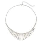 Simulated Crystal Graduated Stick Necklace, Women's, Silver