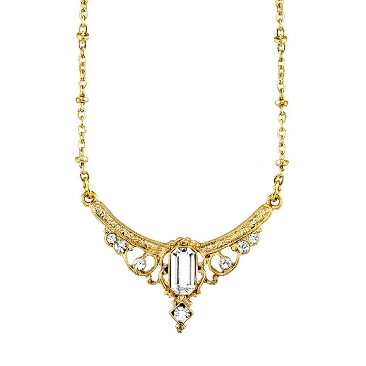 Downton Abbey Simulated Crystal Statement Necklace, Women's, Size: 16, White