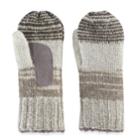Women's Isotoner Variegated Striped Knit Mittens, Grey