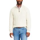 Big & Tall Chaps Regular-fit Quarter-zip Fisherman Pullover Sweater, Men's, Size: Xl Tall, Natural
