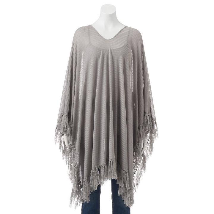 Sonoma Goods For Life&trade; Striped Jersey Poncho, Women's, Grey Other