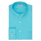 Men's Izod Solid Twill Regular-fit Button-down Collar Dress Shirt, Size: 17 36/37, Turquoise/blue (turq/aqua)