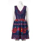 Women's Chaya Pleated Floral Fit & Flare Dress, Size: 6, Blue (navy)