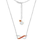 Florida Gators Sterling Silver Crystal Infinity Necklace, Women's, Size: 18, Orange