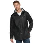 Men's Izod Hooded Rain Jacket, Size: Small, Black
