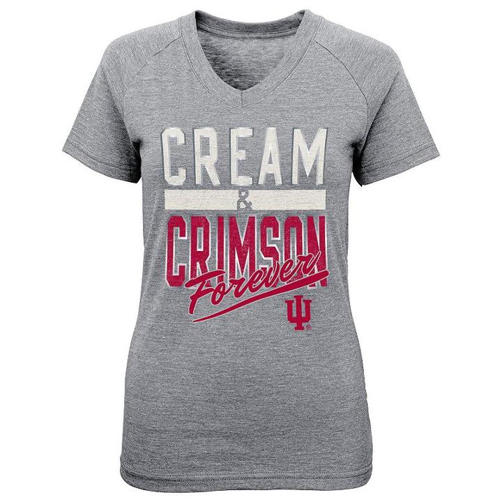 Girls 7-16 Indiana Hoosiers Palladium Tee, Girl's, Size: L(14), Grey